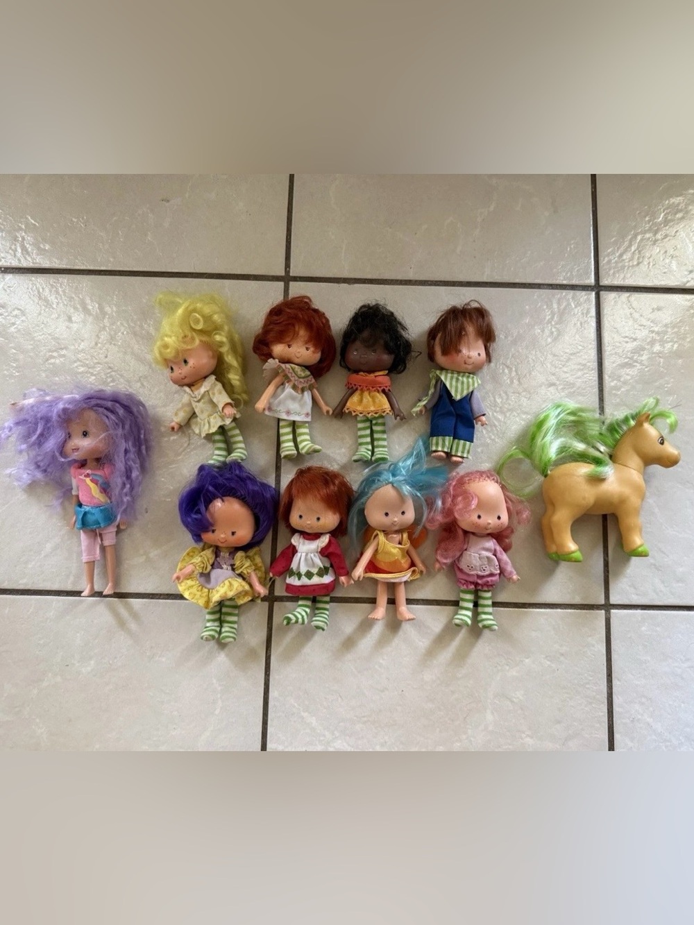 Vintage Strawberry Shortcake Mixed Lot 10 Small Dolls